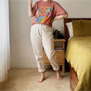 Vintage Mom Jeans Cream White Sz 12 / 30